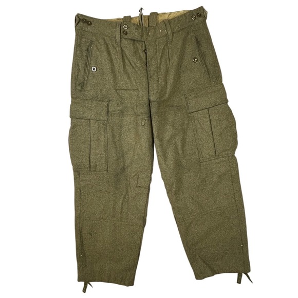 Vintage 1960s West German Military Wool Cargo Pants Alois Heiss K.G. Olive